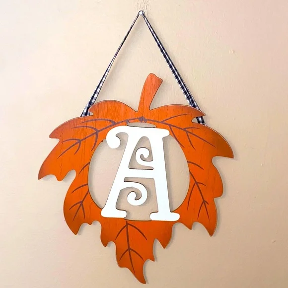 NWOT Fall Leaf Initial “A” Wall Decor Farmhouse - Picture 1 of 3